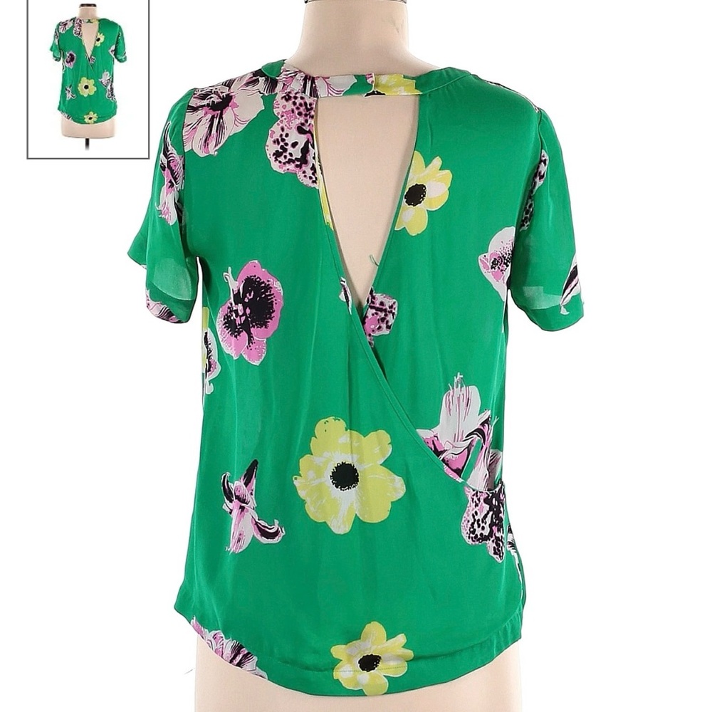 J. Crew green floral top, size M. Super cute and airy for summer!